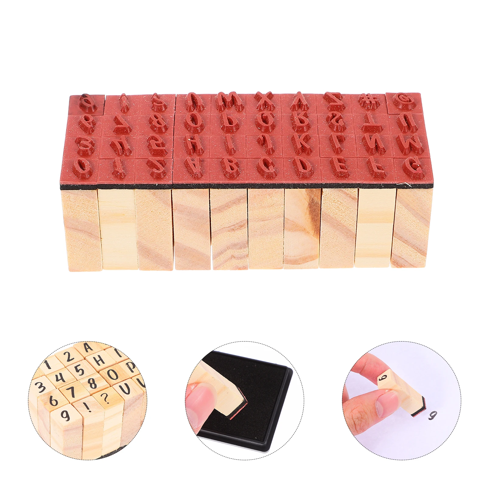 

Retro Alphabet Number Stamp Set Wooden Rubber Stamps With Ink Pad Scrapbooking Journaling Supplies For Teens Diy