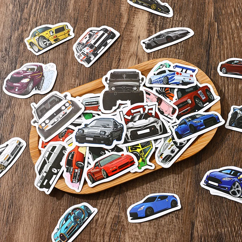 50/100 Pcs Retrofit Racing Car Graffiti Stickers Laptop Guitar Luggage Bike Skateboard Waterproof Sticker Decal Kid Toy