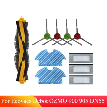 Ecovacs Deebot OZMO 900/DN5G/905 robotlu süpürge aksesuarı yedek rulo ana yan fırça Hepa filtre paspas bezleri