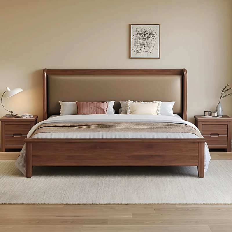 180x200cm Modern Wooden Bed Storage Soft Bag Master Bedroom Double Bed King Size Frame Headboard Letto Matrimoniale Furniture