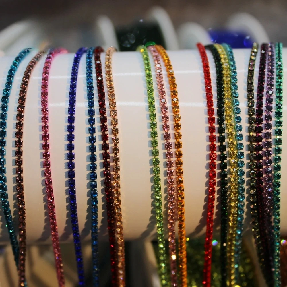 

9-метровая золотая цепочка с кисточкой и кристаллами, окантовка, пришивная кристаллическая атласная лента, декоративная полоска со стразами, цепочка для чашки для вышивки