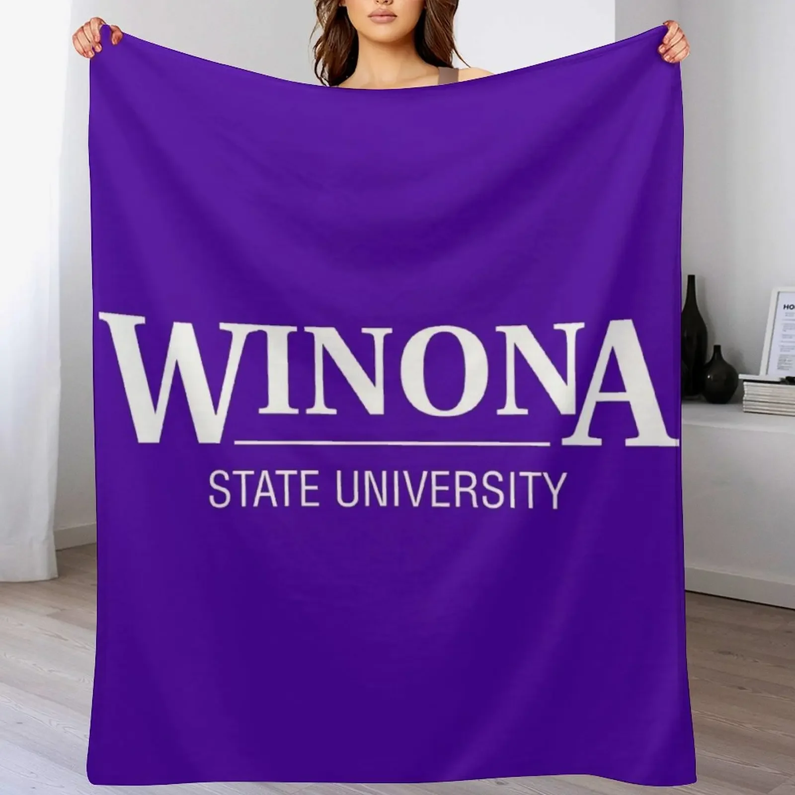 

Winona State University Throw Blanket Flannel Beach Soft Plush Plaid Plaid Blankets