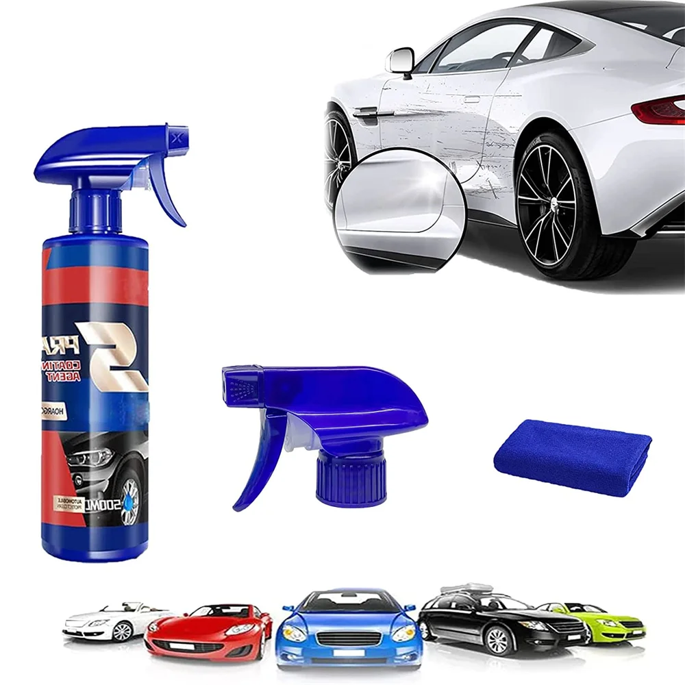 500ML/120ML 3 In 1 High Protection Quick Car Coating Spray Coat Ceramic Coating Car Wax Polish Car Wash&Wax Hydrophobic Top Coat