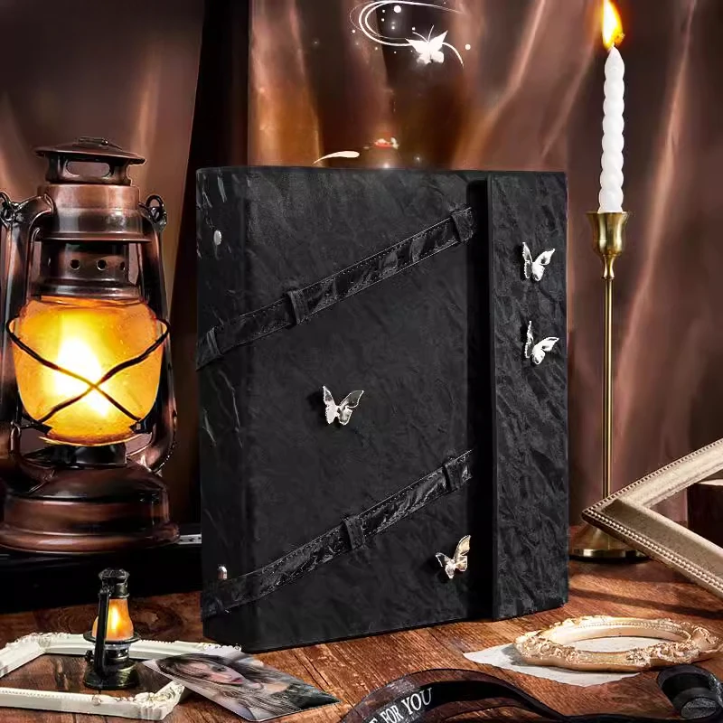 

Black Butterfly Binder A5 Photocards Holder Loose Leaf Kpop Photo Card Collect Book Magnetic 3inch Photo Album Korean 포카 바인더