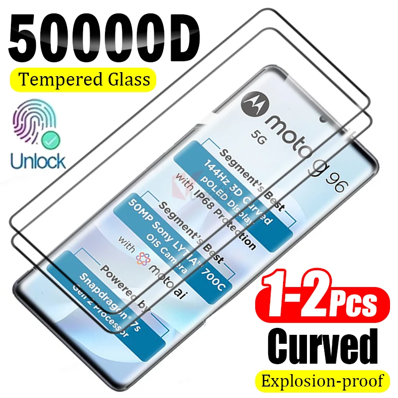 

1-2pcs Full Glue Screen Protector for Motorola Moto G96 G85 S50 Neo Tempered Glass for Motorola Edge 50 X50 Ultra Unlock Glass