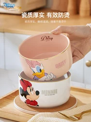 Disney Mickey Mouse Mickey Minnie Home Cute Ceramic Large Bowl Soup Noodle Salad Bowl Single Tableware 5 inch Salad Ceramic Bowl