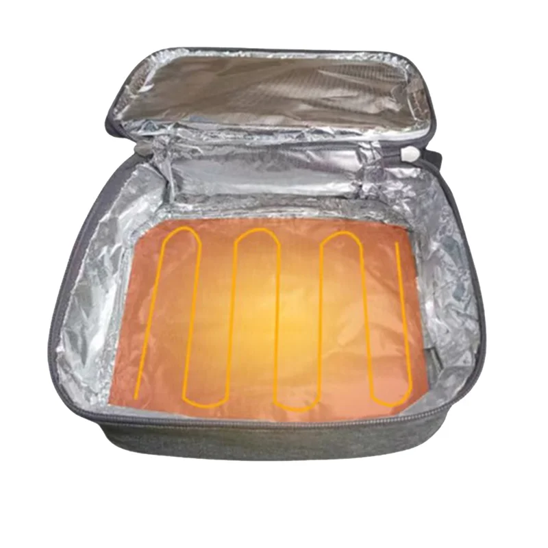 

RTENTE-USB Portable Food Warmer Electric Lunch Box Bags Food Heating Bento Thermal Pouch Insulated Lunch Bag Without Display Dur