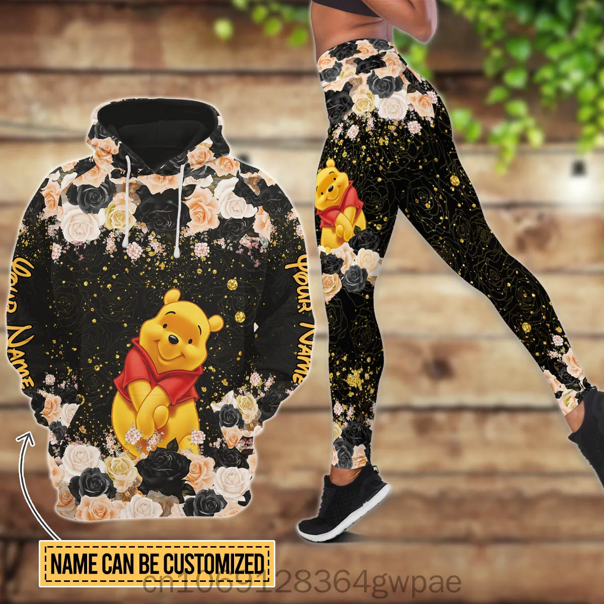 2025 New Disney Winnie The Pooh Women's Hoodie And Leggings Set Disney Eeyore Hoodie Yoga Pants Sweatpants Fashion Sets