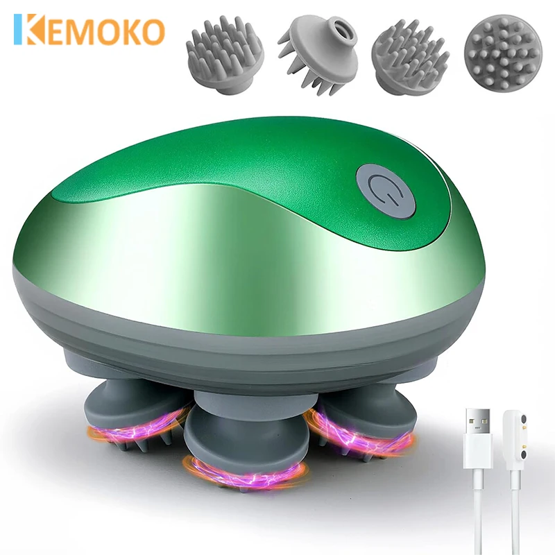 3D Electric Head Massager for Cats Dogs Pets Scalp Massager Rechargeable Body Relax Massager Promote Hair Growth Pet Supplies