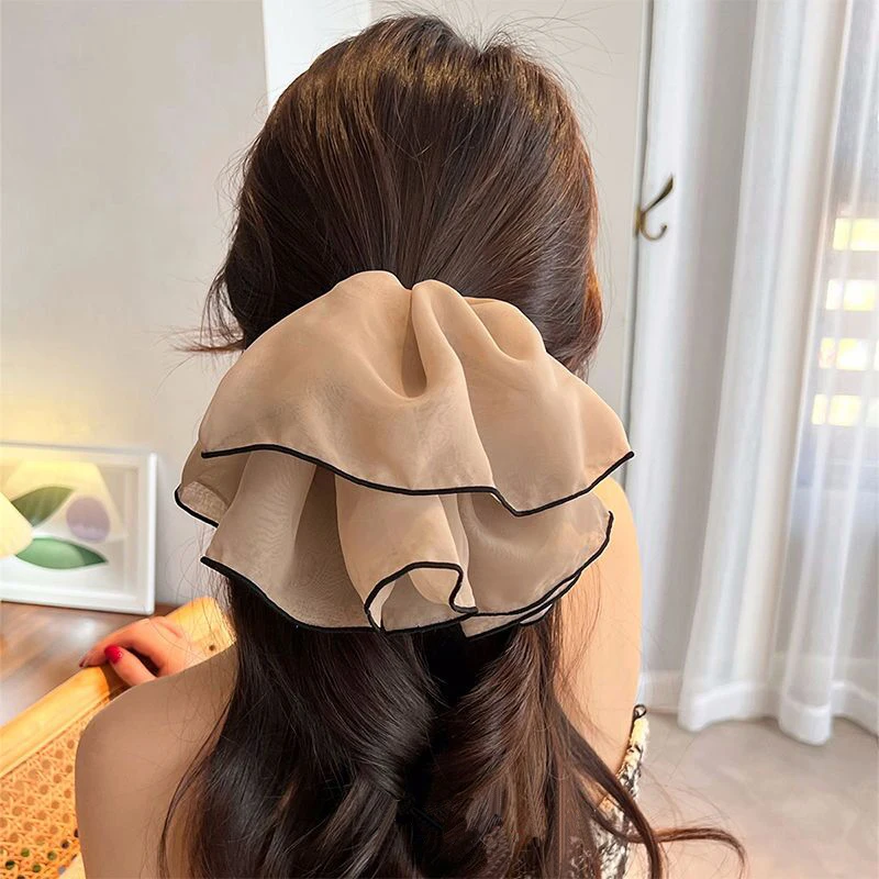 Haimeikang Oversize Mesh Hair Tie Elastic Rubber Bands for Girls Scrunchies Ponytail Hair Korean Hair Rope Hair Accessories