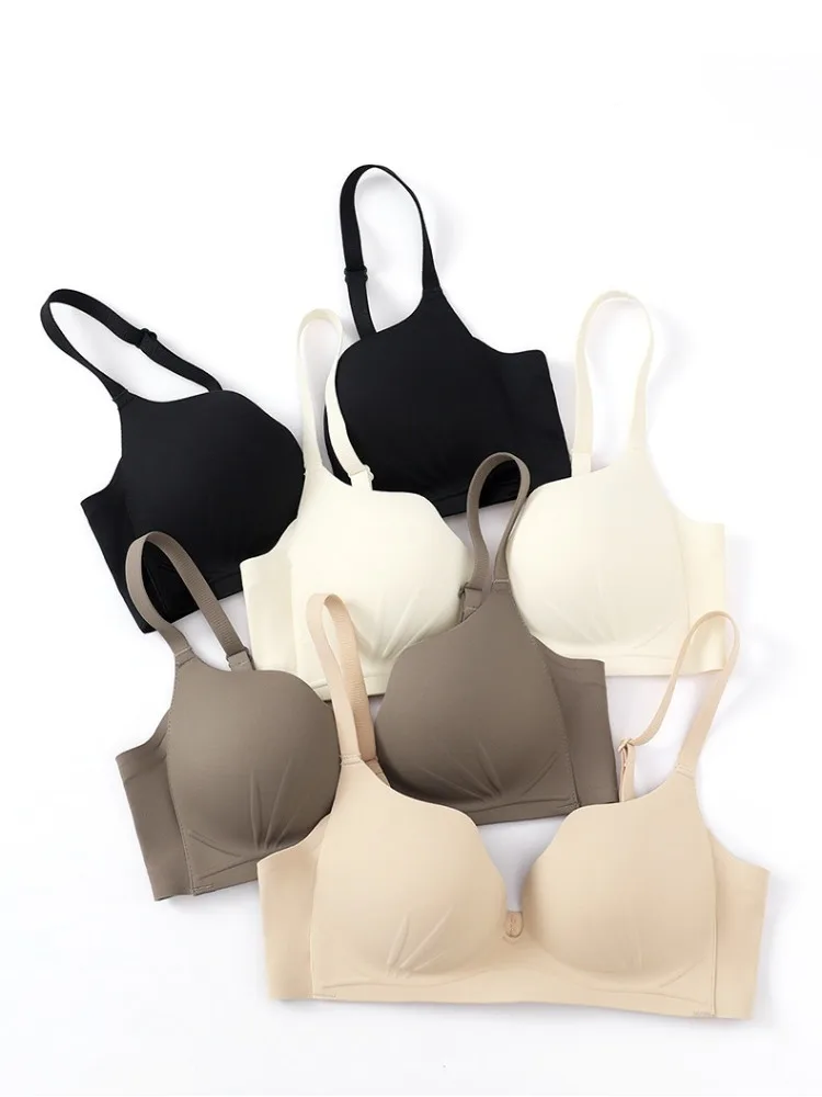 YUQI Nahtloser, kabelloser Jelly-BH für Damen, Push-up, ohne Bügel, W-förmige Unterstützung, hebt wie eine zweite Haut, für den täglichen Gebrauch, unsichtbarer Komfort