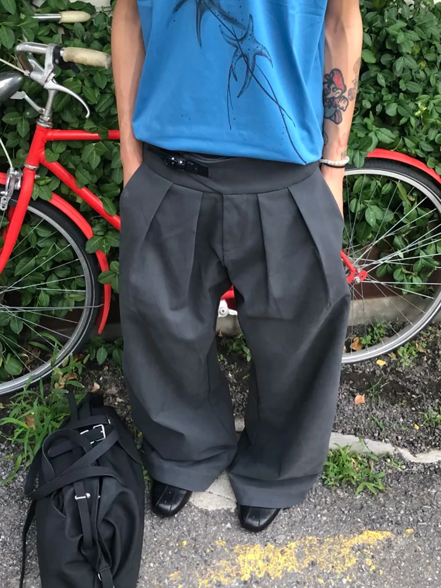 

Cleanfit Silhouette Wide Leg Pants Men Women American Retro Loose Drapey Pleated Long Trousers Casual Straight Leg Autumn