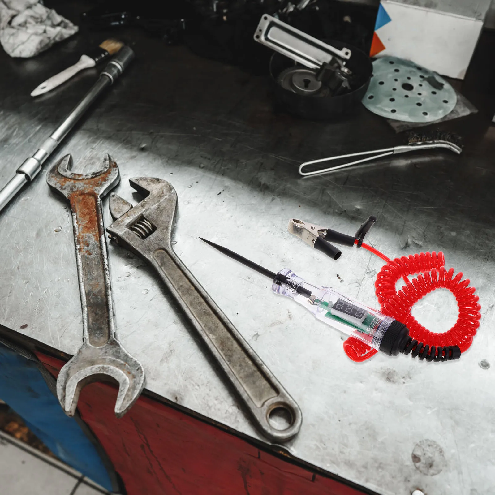 Tester di circuito automobilistico 3-70V Penna per test di tensione LED digitale Sonda metallica Controllo di continuità elettrica per auto Multifunzionale