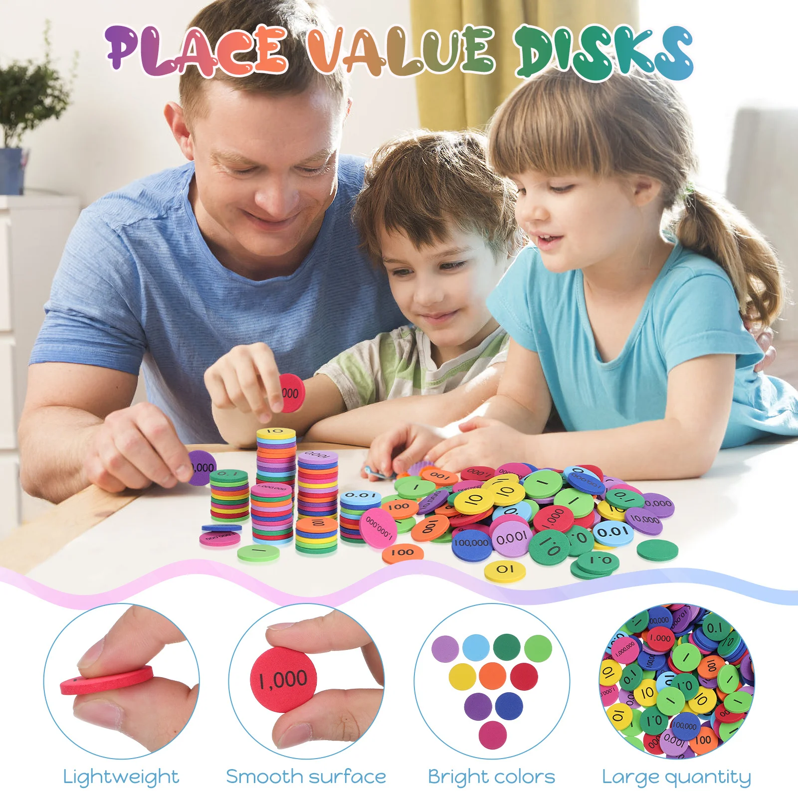320 個の数字ディスク明るい色明るい色の値ディスク子供のための数学学習早期数学スキル教育教材