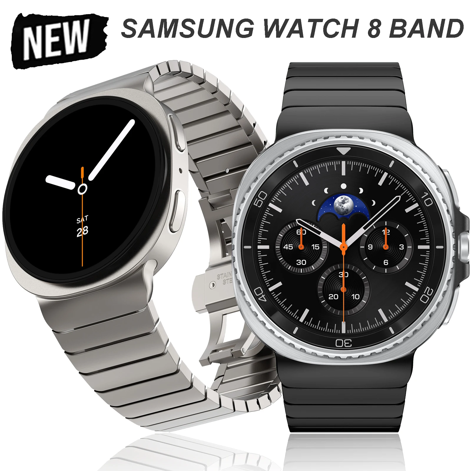 

No Gaps Stainless Steel Band for Samsung Galaxy Watch 8 Classic 46mm 44mm 40mm Metal Strap for Galaxy Watch Ultra 2025 Wristband