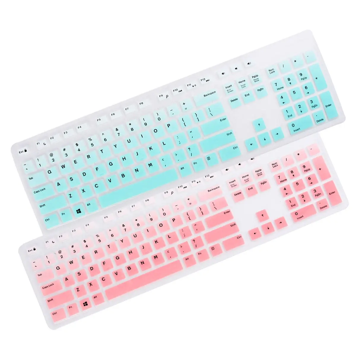 2Pcs Keyboard Protective Film Silicone Cover Dustproof Waterproof Keyboard Protector for Kb216p Kb216t Wk636 Gradient Pink