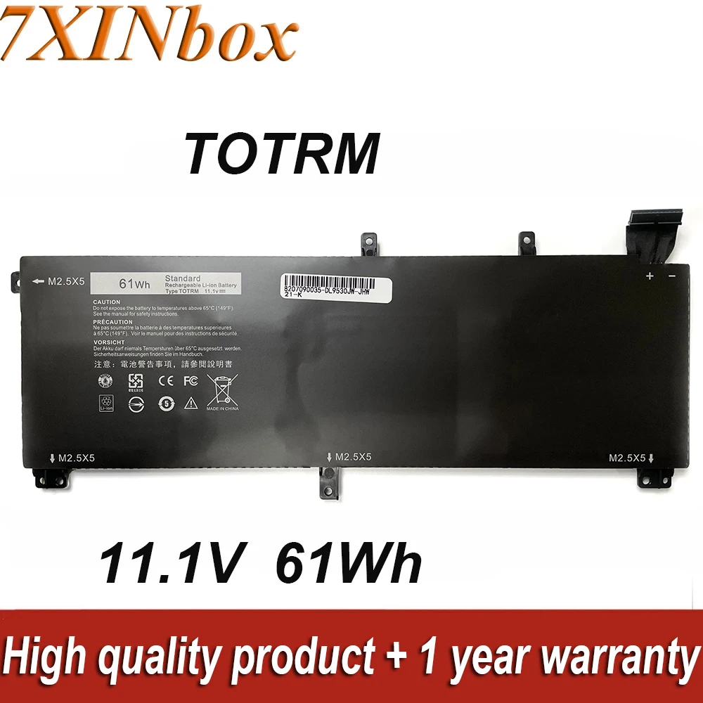 7XINbox TOTRM H76MV 11.1V 61Wh 7D1WJ Laptop Battery For DELL Precision M3800 XPS 15 9530 Series Notebook Compatible Batteries