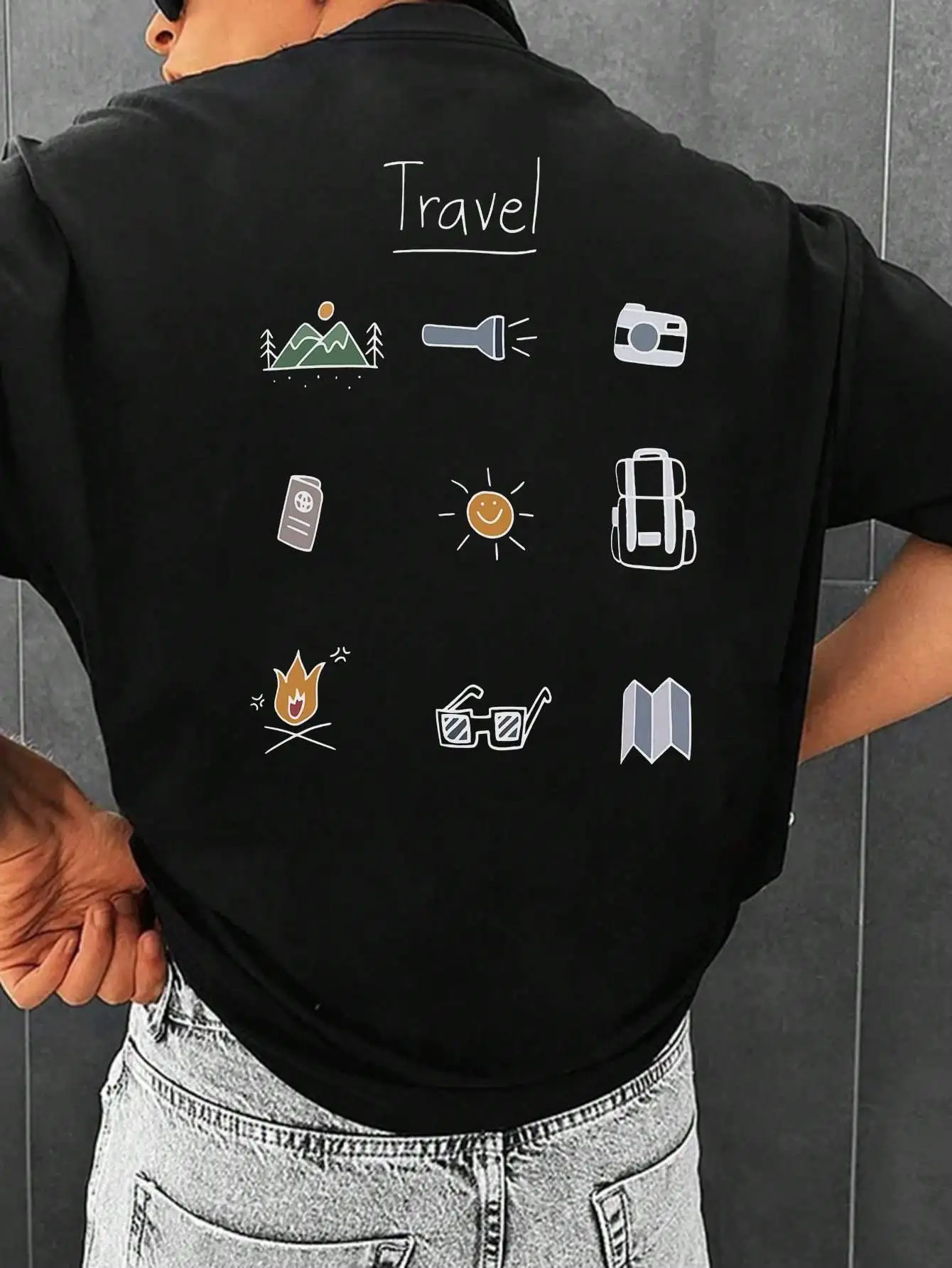 

Fashion Casual T-shirt Men's Summer New Sweat-absorbing Breathable Top Outdoor Sports Short Sleeves Trendy Men's Clothing