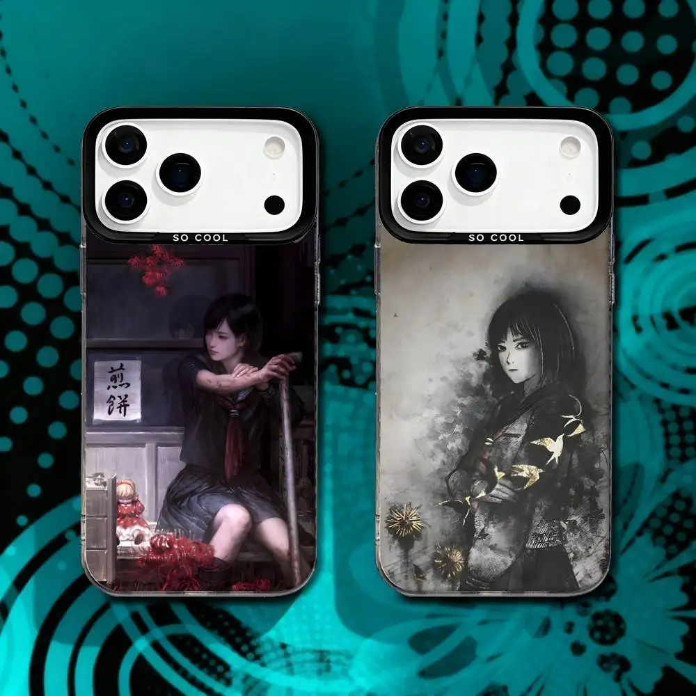 

S-Slient Hill F Phone Case For iPhone 17,16,15,14,13,12,X,8,Pro,Max,Plus,SE4,Air,Mini HD Black IMD Matte