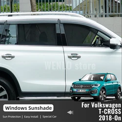 For Volkswagen VW T-CROSS 2019-2023 TCROSS Rear Side Window Sun Shade Car Sunshade Magnetic Front Windshield Mesh Curtain