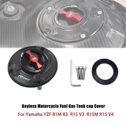 For Yamaha YZF R1M R1 R3 R15V3 R15M R15 V4 Keyless Motorcycle Fuel Gas Tank cap Cover Aluminum Accessories