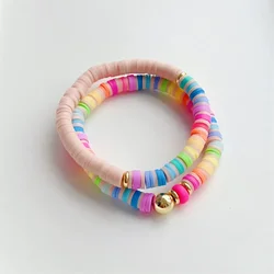 KKBEAD Colorful Heishi Bracelets for Women Rainbow Disc Beads Boho Jewelry Summer Accessories Y2k
