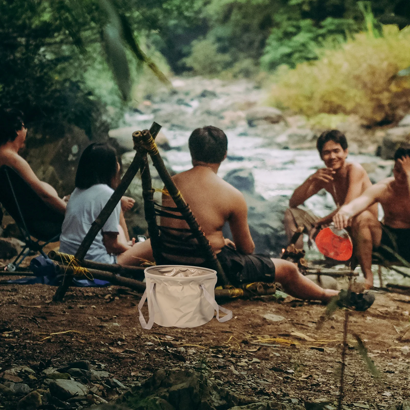 دلو مياه قابل للطي من مادة ممتازة، حوض غسيل محمول للتخييم والصيد، سهل التخزين والنقل #3