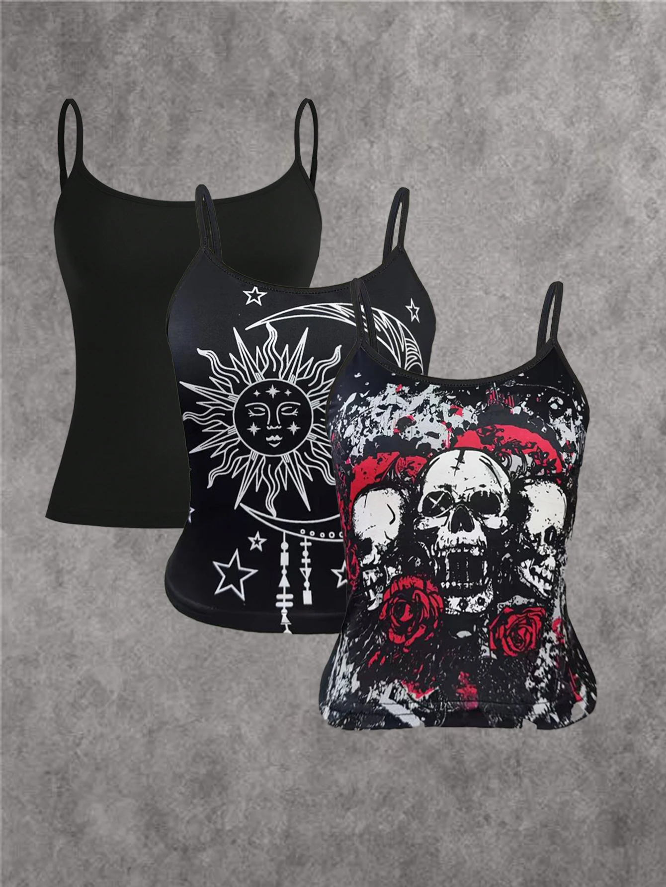 

2025 Spring/Summer New Printed Strap Outfit Fashion Versatile 3-Piece Women's Set