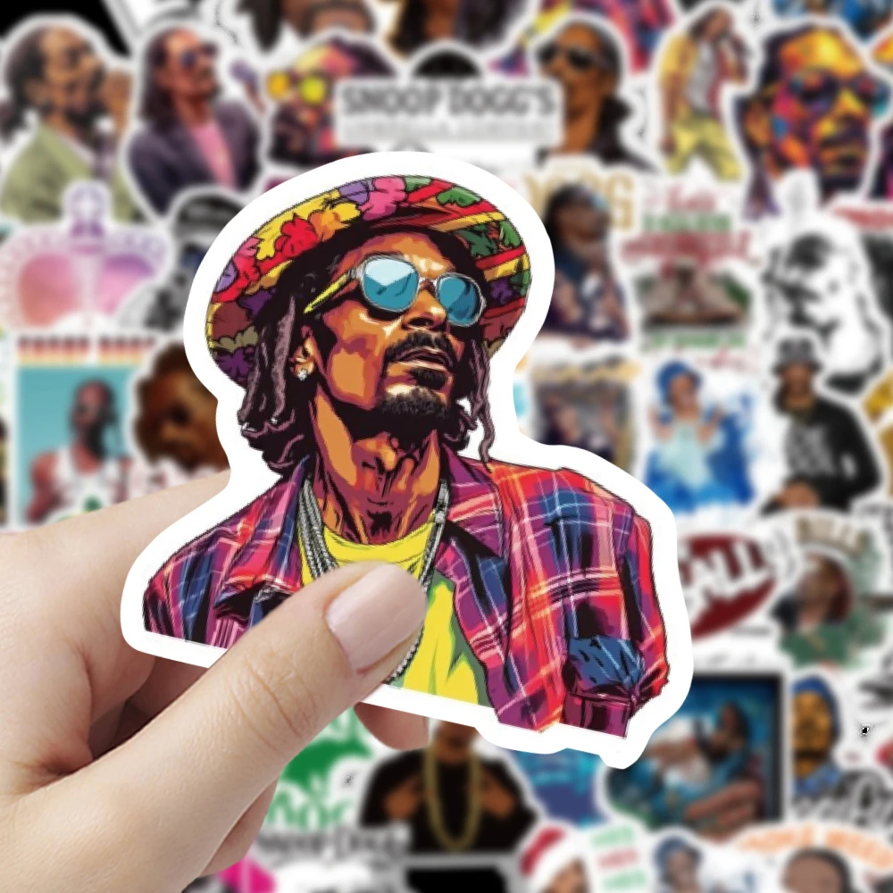 

10/30/60pcs Hot Singer Snoop Doggy Dogg Cartoon Stickers Cool Repper Waterproof Decals for Notebook Luggage Phone Sticker Decor