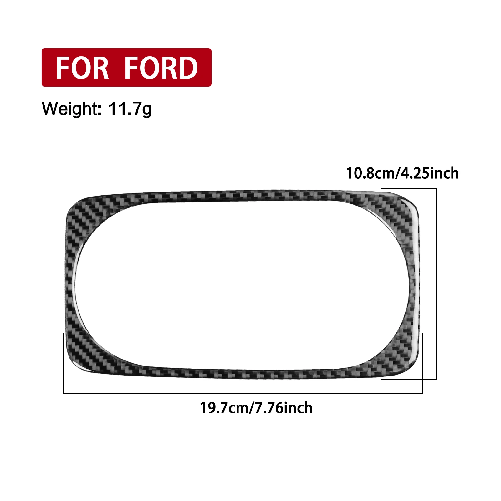 For Ford Kuga C520 2017 2018 2019 2020 Carbon Fiber Rear Center Armrest Cup Holder Panel Frame Car Interior Accessories Sticker 5