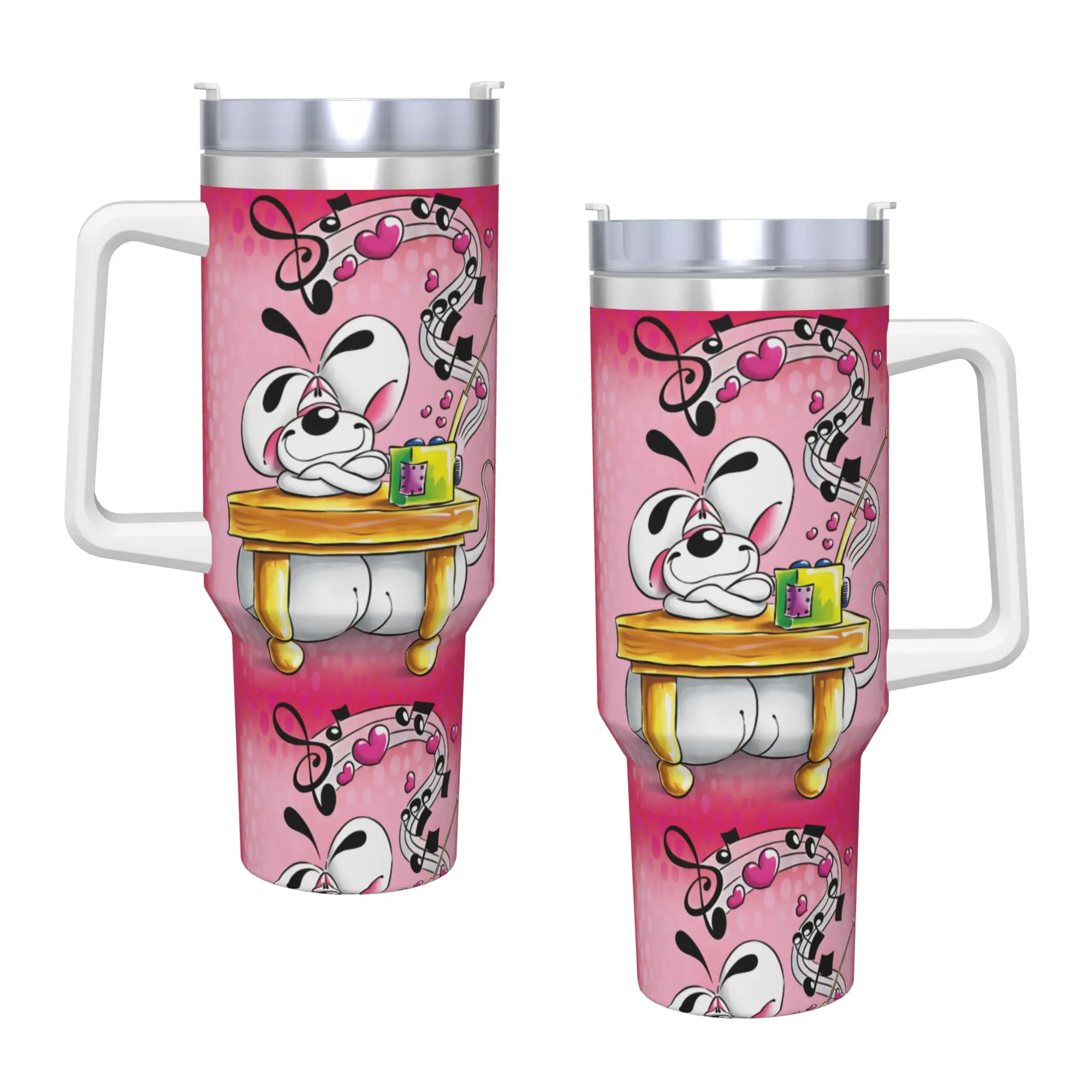 Comic Cartoons Diddl Tumbler  Cold Drink Water Bottle Heat Preservation Stainless Steel Thermal Mug Custom Driving Car Mugs