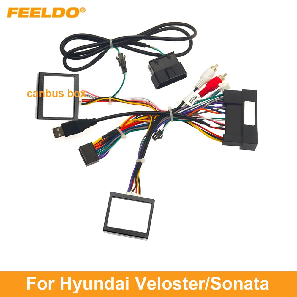 

FEELDO Car 16pin Power Cord Wiring Harness Adapter Digital Amplifier For Hyundai Veloster/Sonata Installation