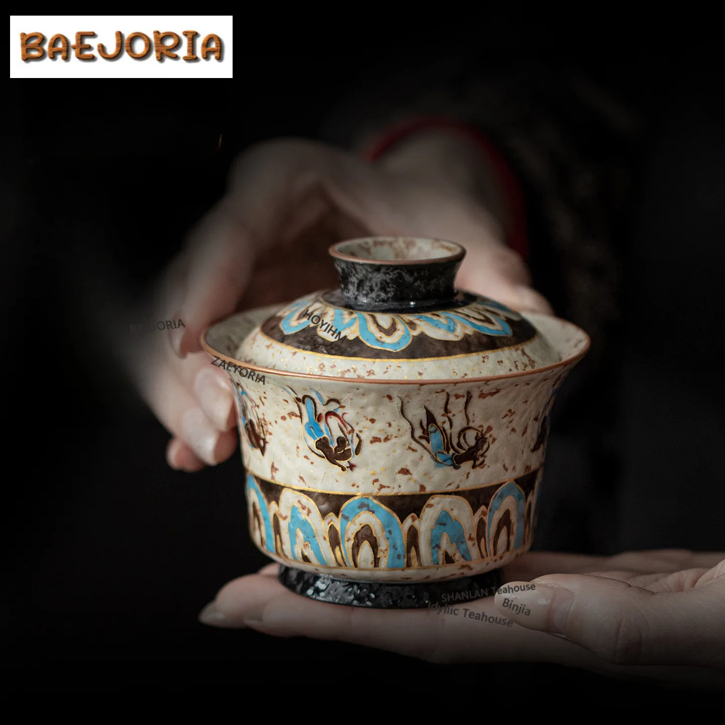 

200ml Dunhuang Apsaras Gaiwan Elegant Tea Tureen Tea Bowl With Lid Kit Tea Making Cover Bowl Kung Fu Tea Set Accessories Craft