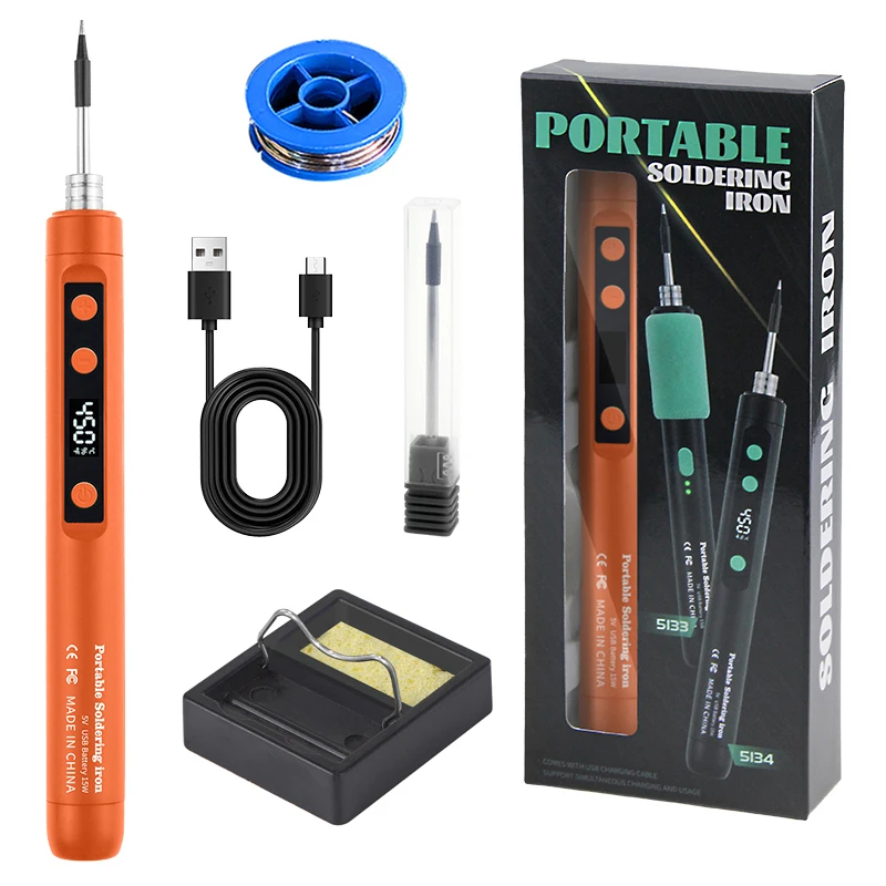 USB-soldeerbout mini kleine soldeerboutset draagbare huishoudelijke type-C-interface 800mAh-batterij Verstelbare temperatuur