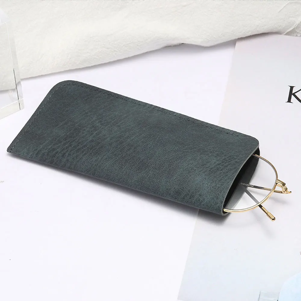 Soft Leather Reading Glasses Bag Case Waterproof Solid Sun Glasses Pouch Simple Eyewear Storage Bags Eyewear Accessories