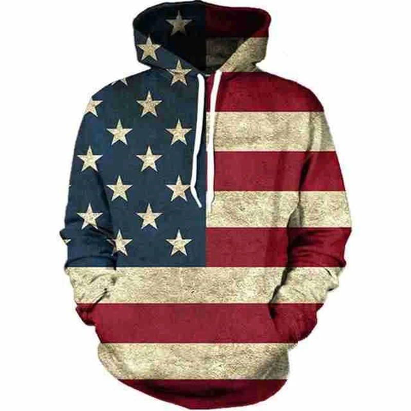 USA Flag Hoodies American Stars Stripes Sweatshirts 3D Printed Unisex Hiphop Pullovers Hoodie Casual Tracksuits Clothing y2k Top