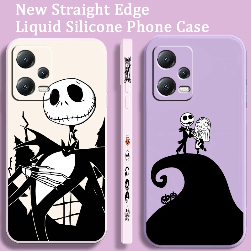 The Nightmare Before Jack Liquid Left Rope For Xiaomi Redmi Note 13 12 12S 12R 11 11T 11S 10 10S Pro Plus 5G Soft Phone Case