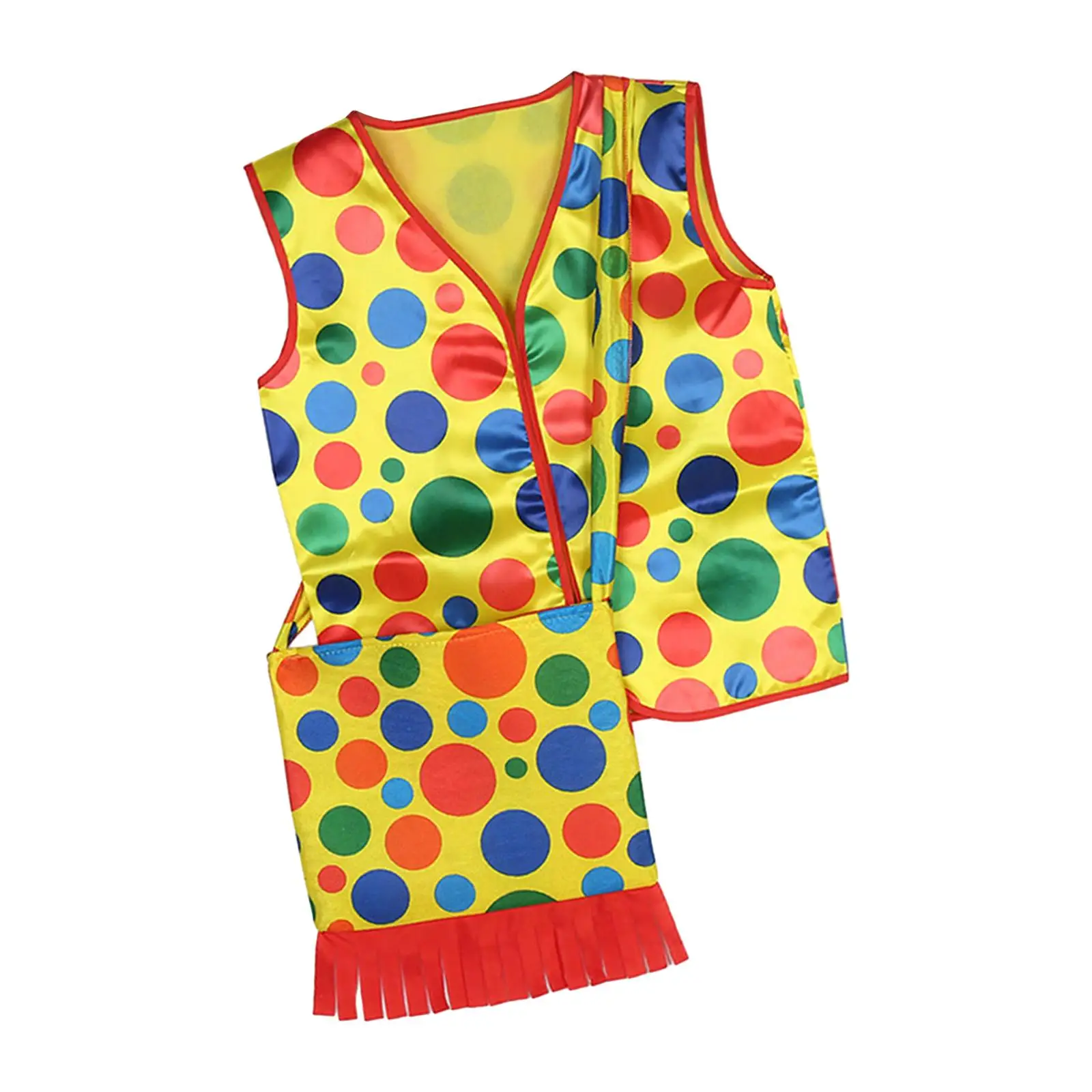 Clown Vest Dot Shoulder Bag for Adult Funny Clown Dress up Accessories Clown Suit Waistcoat for Halloween Role Play Party Props