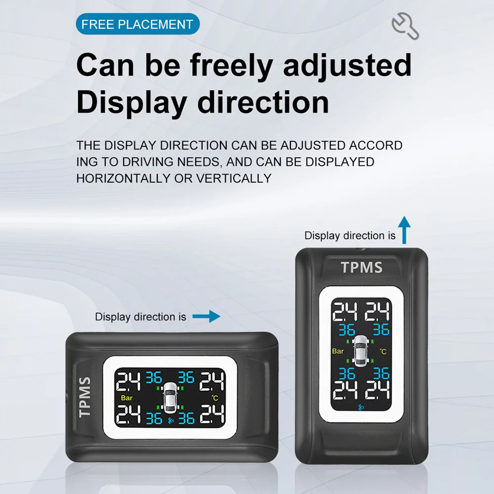 

Универсальная система контроля давления в шинах (TPMS) для автомобиля, внутренняя/внешняя, 4 датчика, с дисплеем и сигнализацией