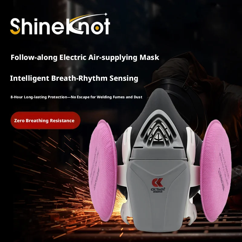 shineknot-maschera-antipolvere-industriale-con-alimentazione-d'aria-elettrica-continua-filtro-kp100-prevenzione-della-polvere-respirazione-intelligente