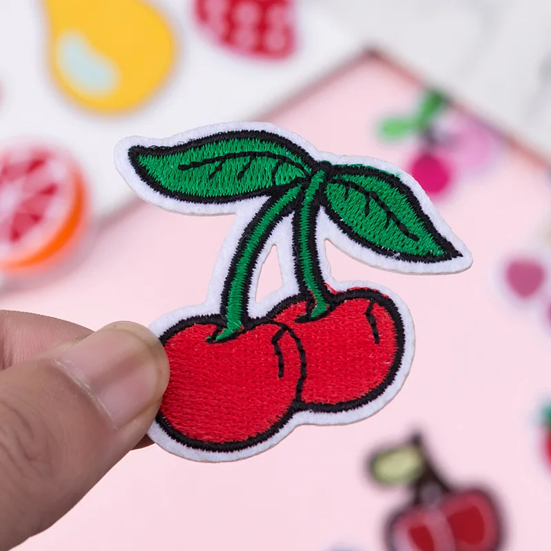 10 Teile/los Nette Obst Muster Patches Eisen auf für Kleidung Jacke Jeans DIY Applique Stickerei Aufkleber Kinder Tuch Dekoration – Detail 5