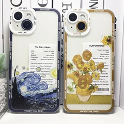 반 고흐 미적 예술 전화 케이스 iPhone 16 15 14 13 12 11 Pro Max XS X XR SE 78 Plus Mini Funda 해바라기 별이 빛나는 밤