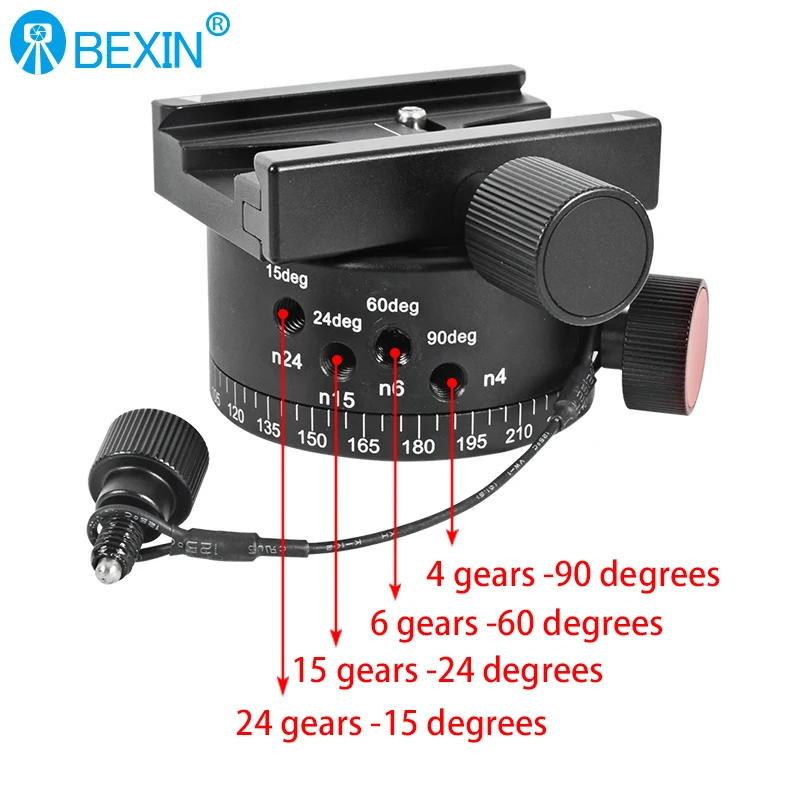 Imagem -04 - Tripé Cabeça Ajuste nó Cabeça Panorama com Quick Release Plate 360 Rotator Ponto Cego Adaptador de Disparo para Câmera Dslr Lep02