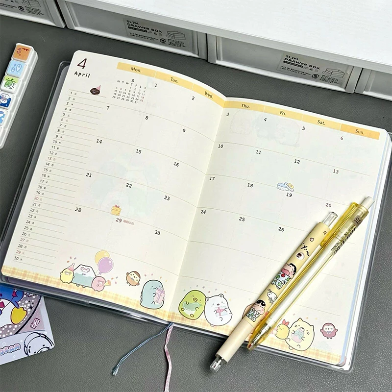 Picture 3: Cute Burger 2026 Calendar Notebook Yearly Schedule Planner Students' Daily Plan Arrangement Record Diary