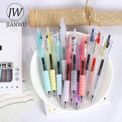 JIANWU 12 Pcs/set Morandi Color Soft Grip Gel Pen 0.5mm Quick Drying Creative DIY Journal Student Supplies Stationery