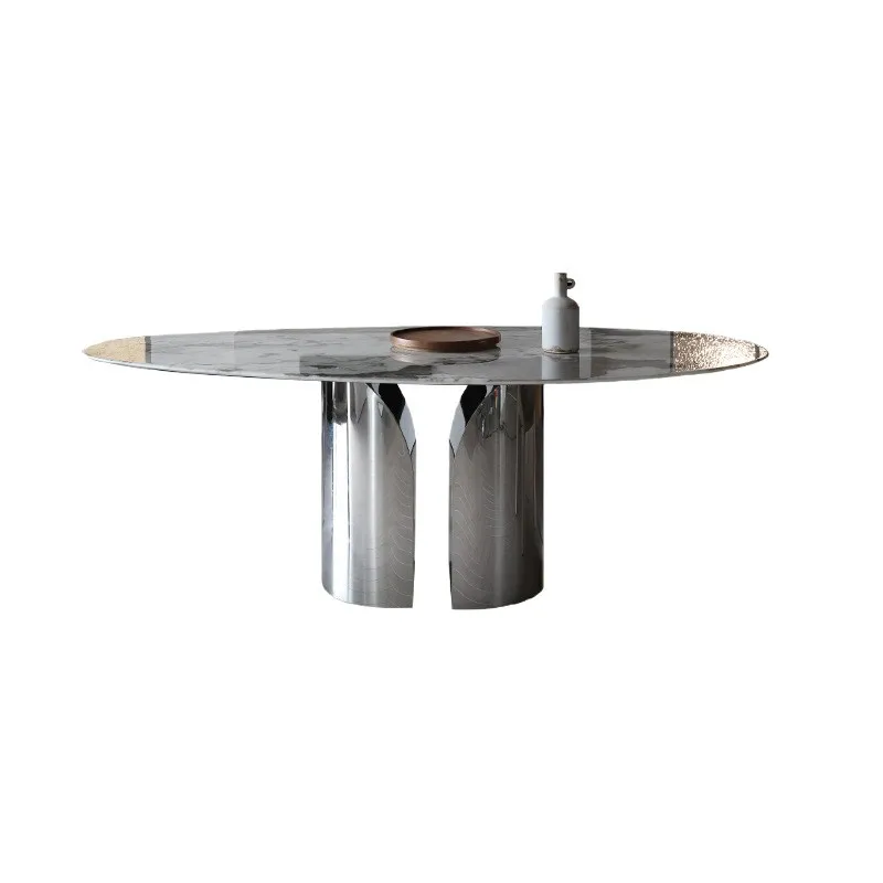 

Special-shaped marble dining table, light luxury and high-end, water drop-shaped household dining table