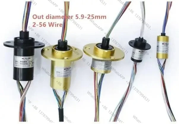 Micro Conductive Rotary Collector Slip Ring Dia 2 4 6 8 10 12 24 Wires Out Dia 5.9mm 6.5mm 12.5mm 15.5mm 22mm 25mm Inductor