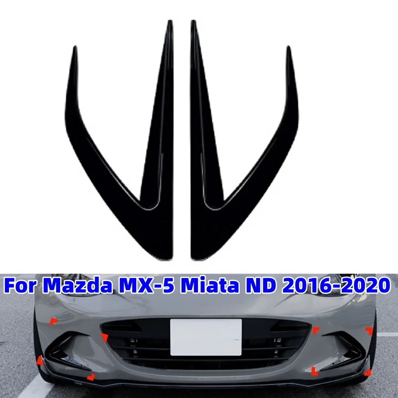 

Glossy Black Car Side Wing Knife Spoiler Fog Light Splitter Spoiler for Mazda MX-5 Miata ND 2016 2017-2020