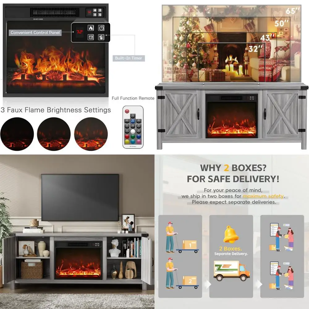 

Тумба под телевизор с двумя раздвижными дверцами и отсеками для хранения, для телевизоров до 65+ дюймов, развлекательный центр, медиа-тумба или мебель для гостиной