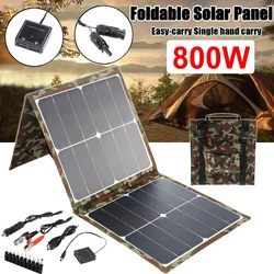 100W-800W Solar Panel Camping Foldable Solar Power Bank Station Portable Generator Charger 18V for Outdoor Car Boat Caravan Camp